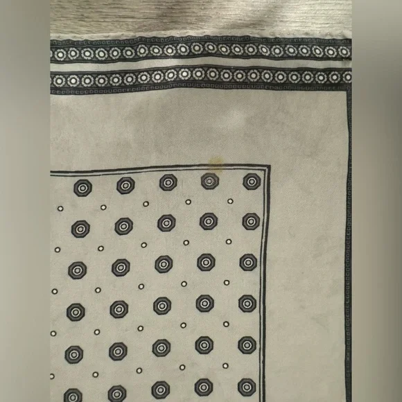 Christian Dior silk scarf, gray, square, 18.5 inches, logo. 100% silk. - Picture 11 of 12